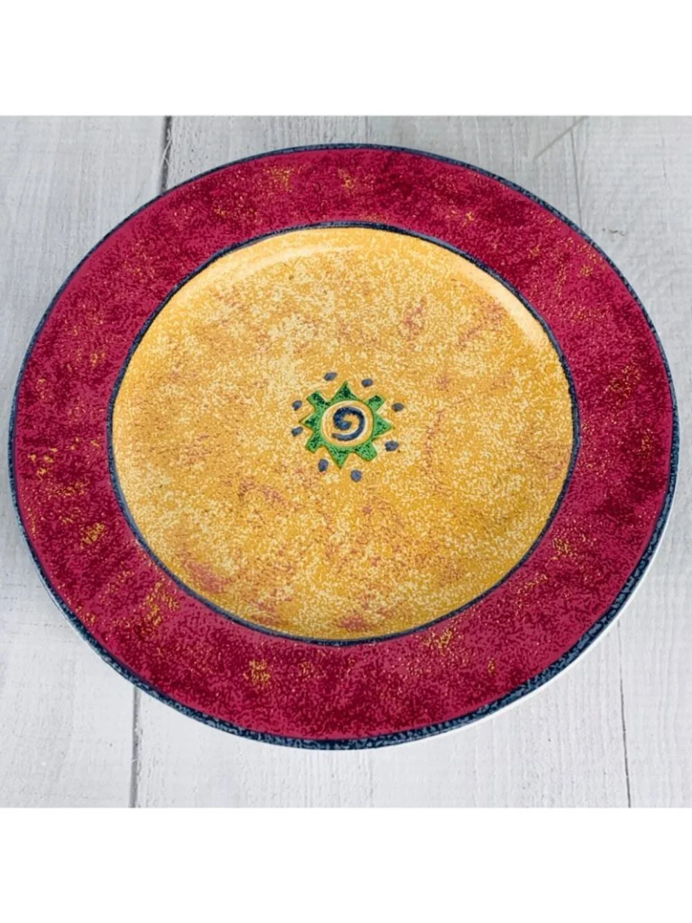 Sakura MALAGA Sue Zipkin Colorful Genuine Stoneware Salad Lunch Plates Set Three